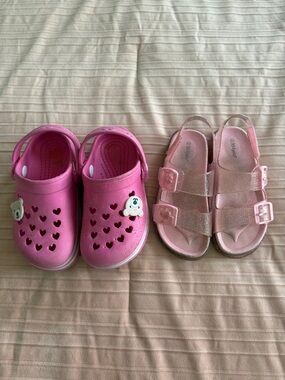 Kidgets Kids Pink Clog and Sandal Set Comfortable Summer Shoes Toddler Girls 10T